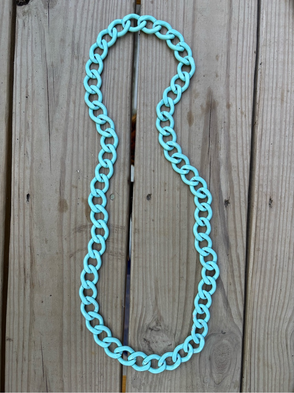 Chunky Mint/Turquoise Metal Curb Chain Necklace